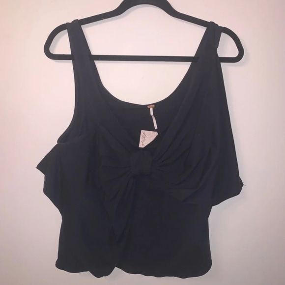 Free People Big Bow Black Tank L - Picture 3 of 8